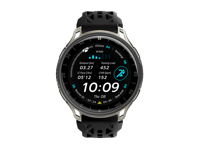 AMAZFIT Cheetah 2 Pro Sportuhr Titan Silikon, 130-205 mm, Schwarz/Titan